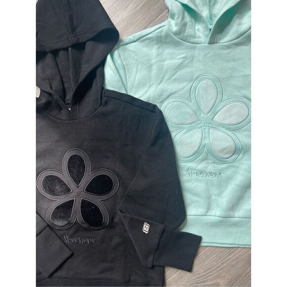 NWOT Skechers black & turquoise bundle of two size 7 hoodies - Picture 2 of 5